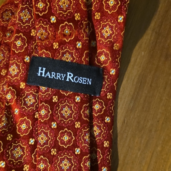 Harry Rosen Red Patterned Men's Tie - Picture 3 of 8